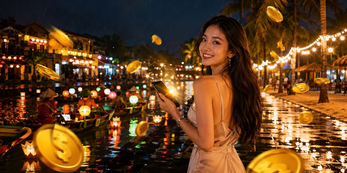 Người dùng tại Hội An tham gia jackpot casino trên điện thoại di động